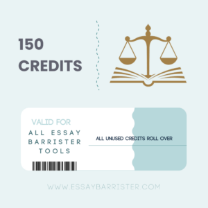 150 essay barrister credits