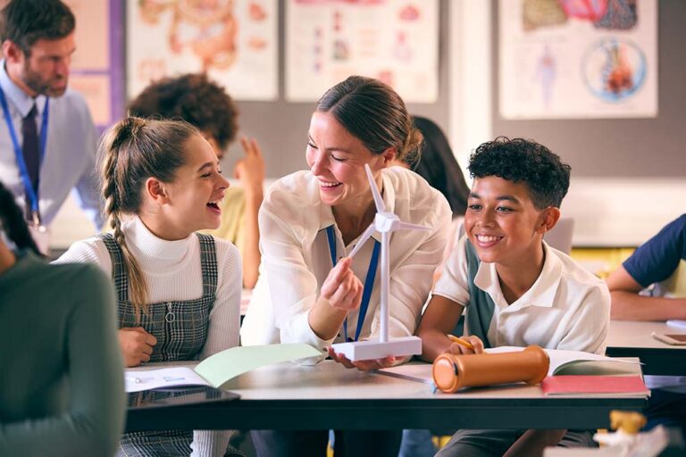 Education law - classroom with teacher and two children